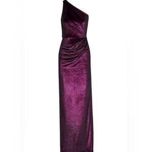 Marchesa Notte One Shoulder Draped/Fuchsia Gown